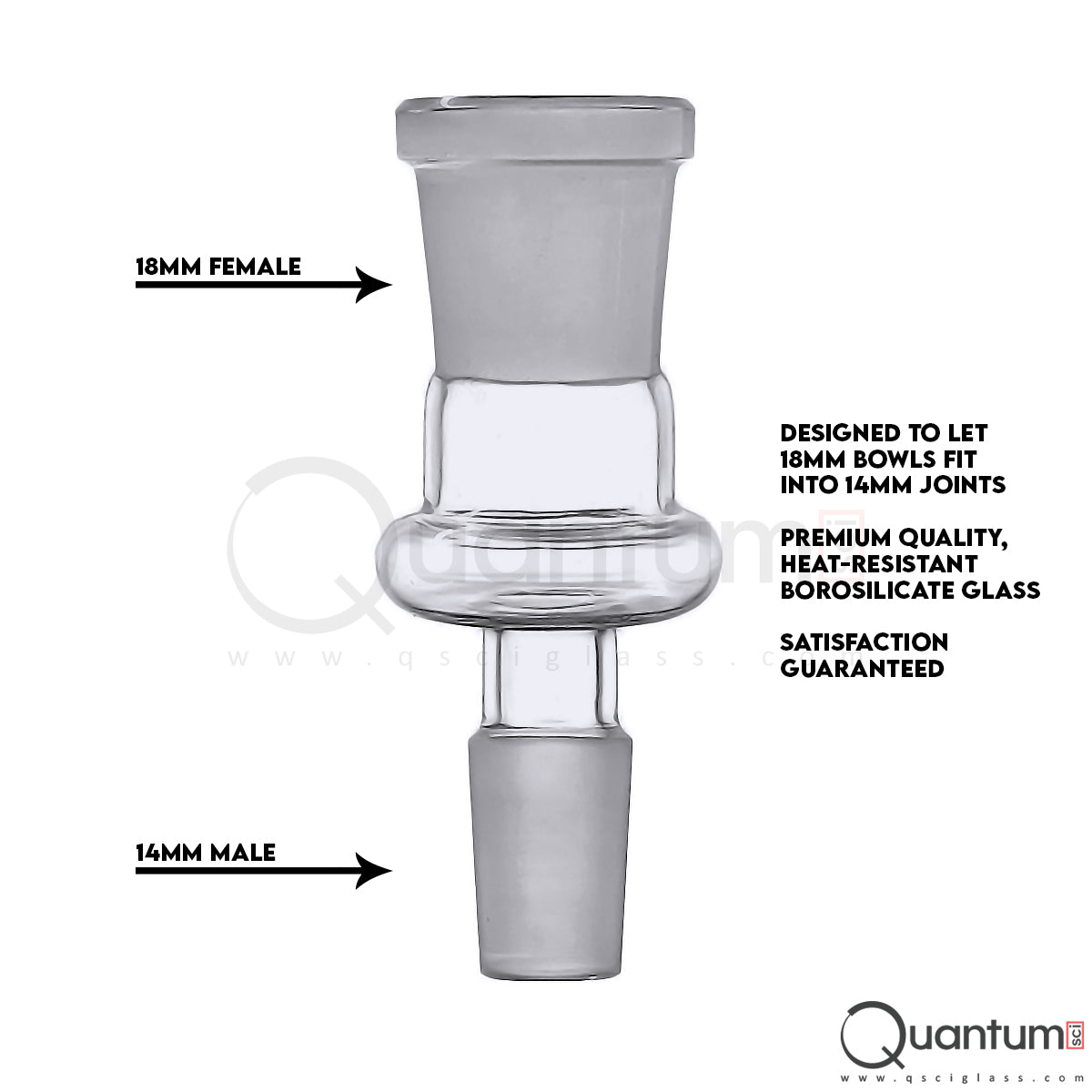 18mm to 14mm Premium Glass Bowl Adapter