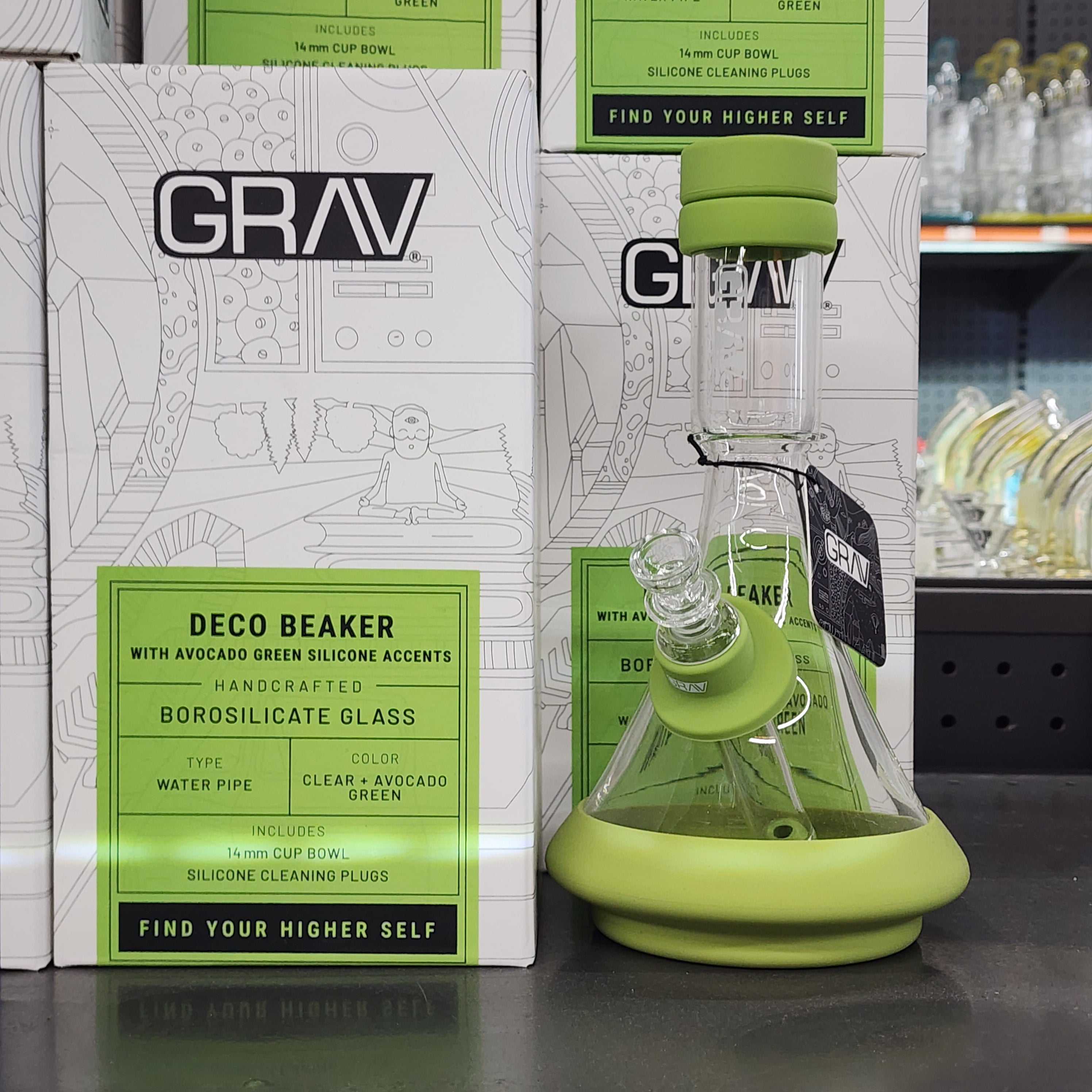 GRAV Deco Beaker with Silicone Accents - Quantum Scientific Glass