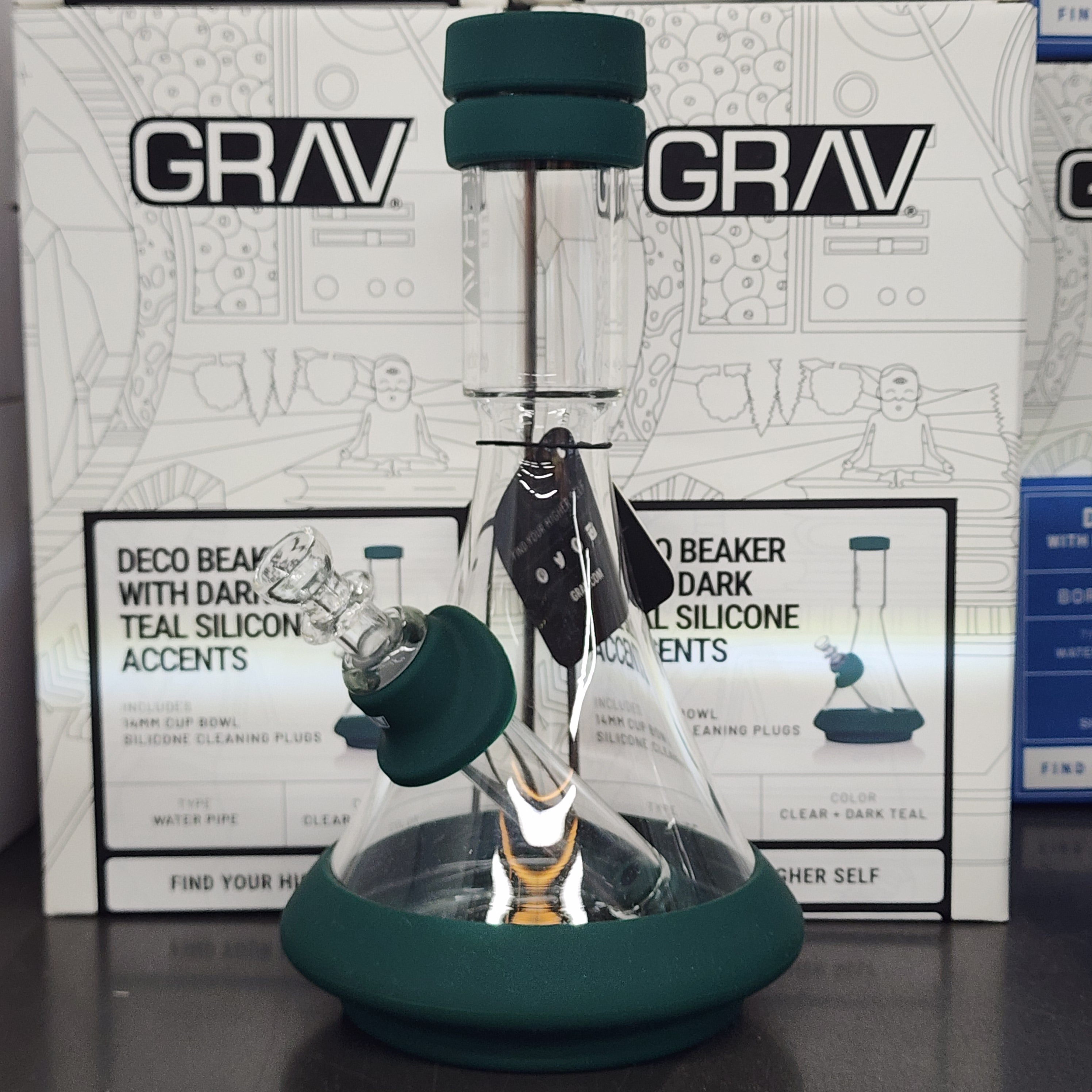 GRAV Deco Beaker with Silicone Accents - Quantum Scientific Glass