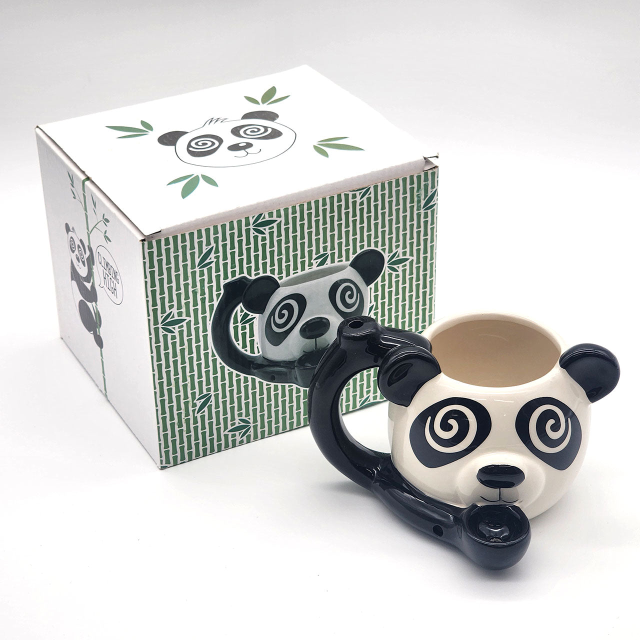 Ceramic Smoking Hand Pipe - Panda - Quantum Scientific Glass