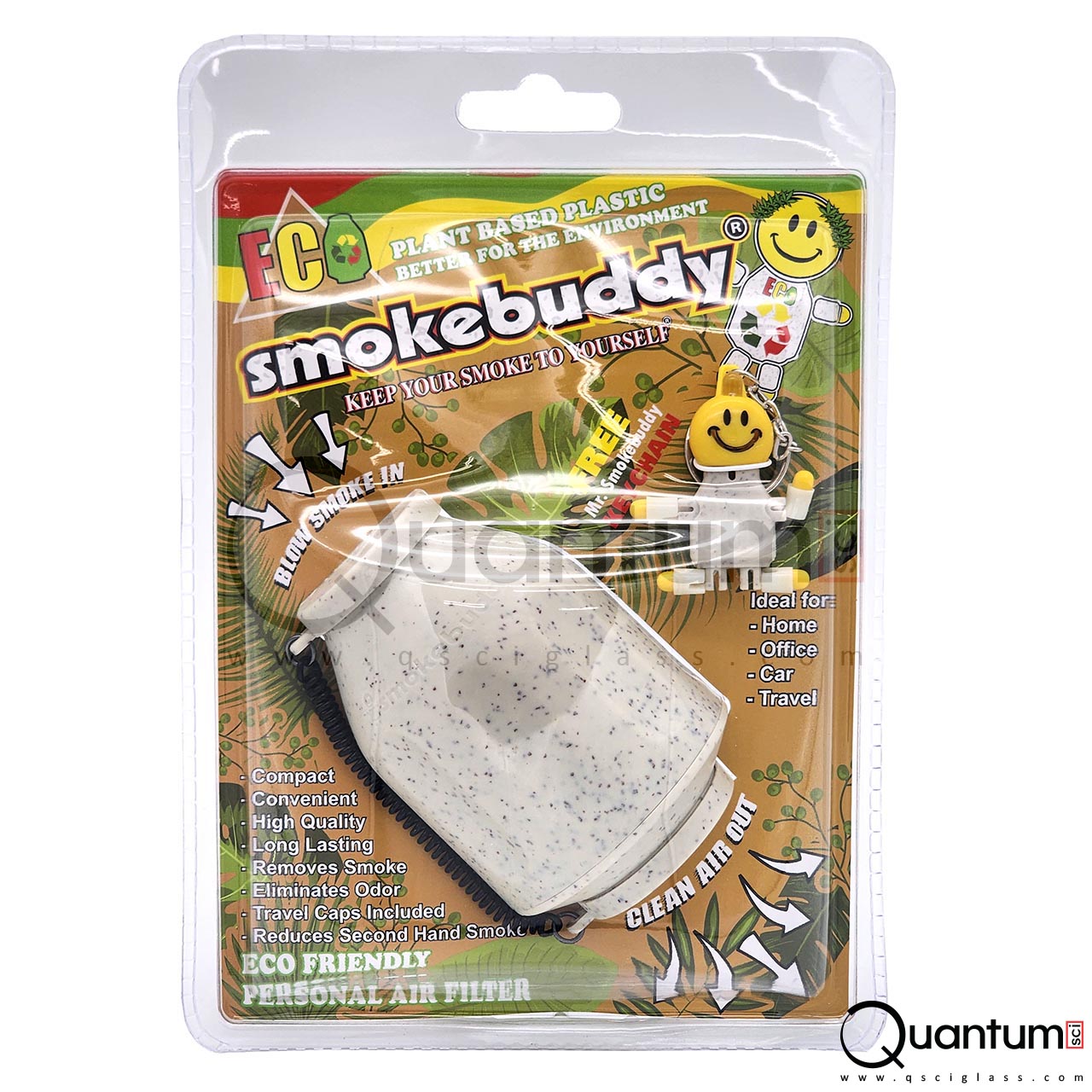 Eco Plant-based Smoke Buddy Personal Air Filter - Quantum Scientific Glass