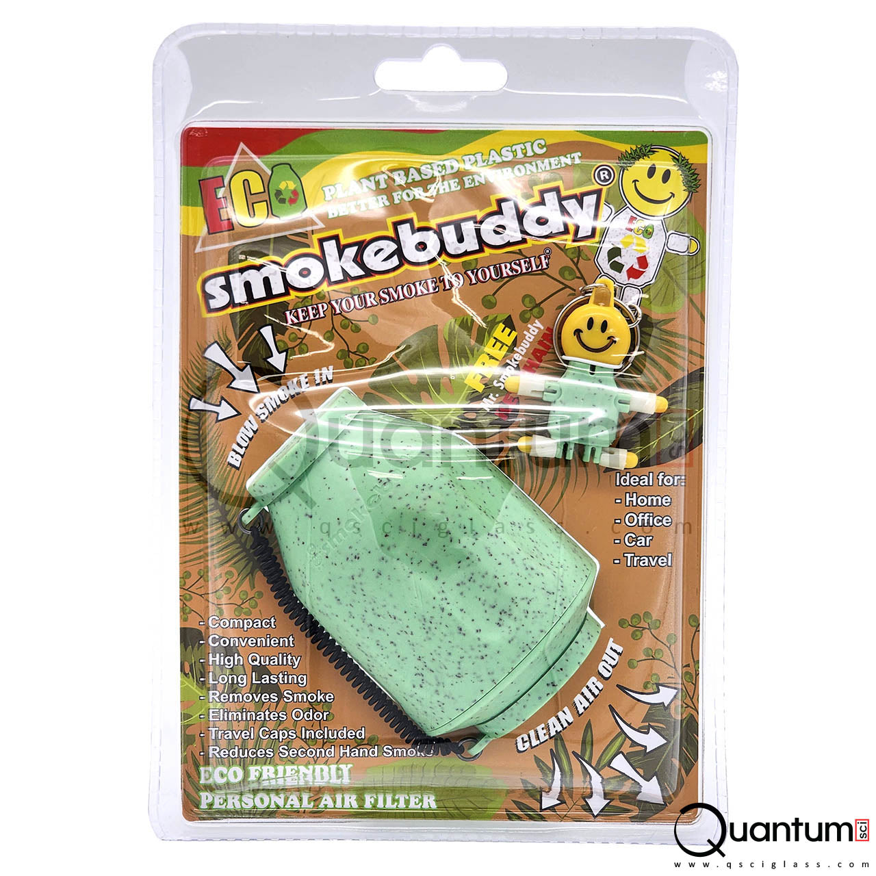 Eco Plant-based Smoke Buddy Personal Air Filter - Quantum Scientific Glass