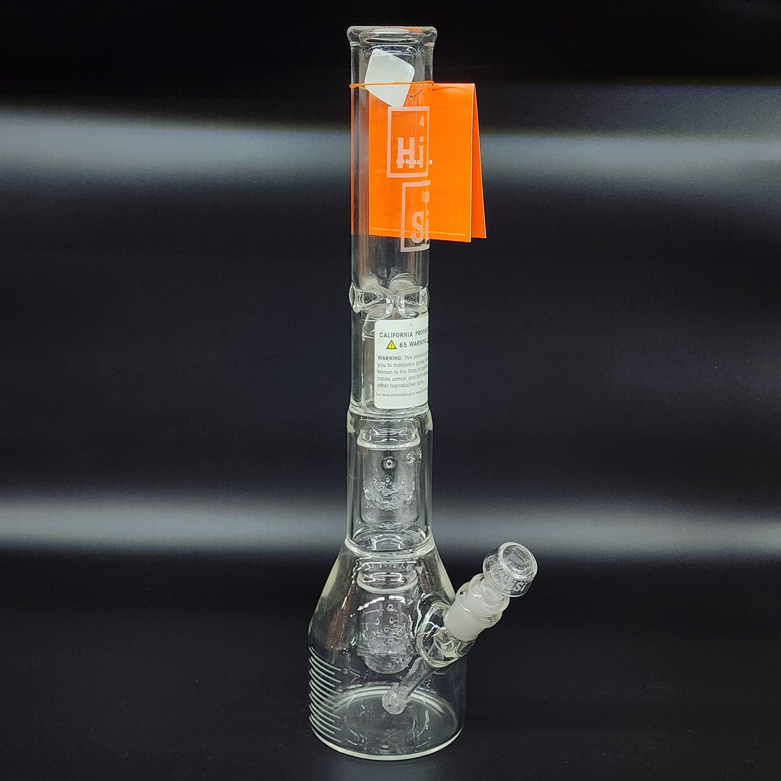 HiSi UKJ3SG Glass Bong – 16-Inch Triple Bell Perc Beaker