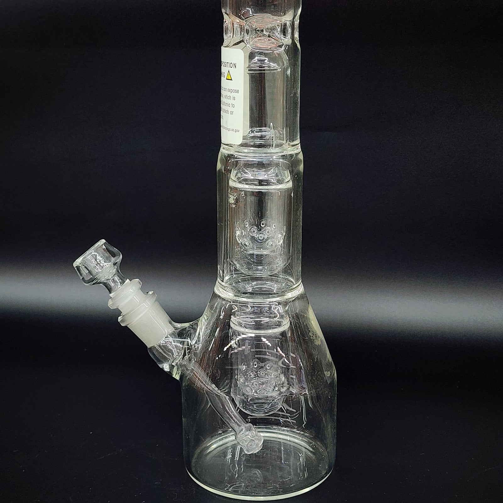 HiSi UKJ3SG Glass Bong – 16-Inch Triple Bell Perc Beaker