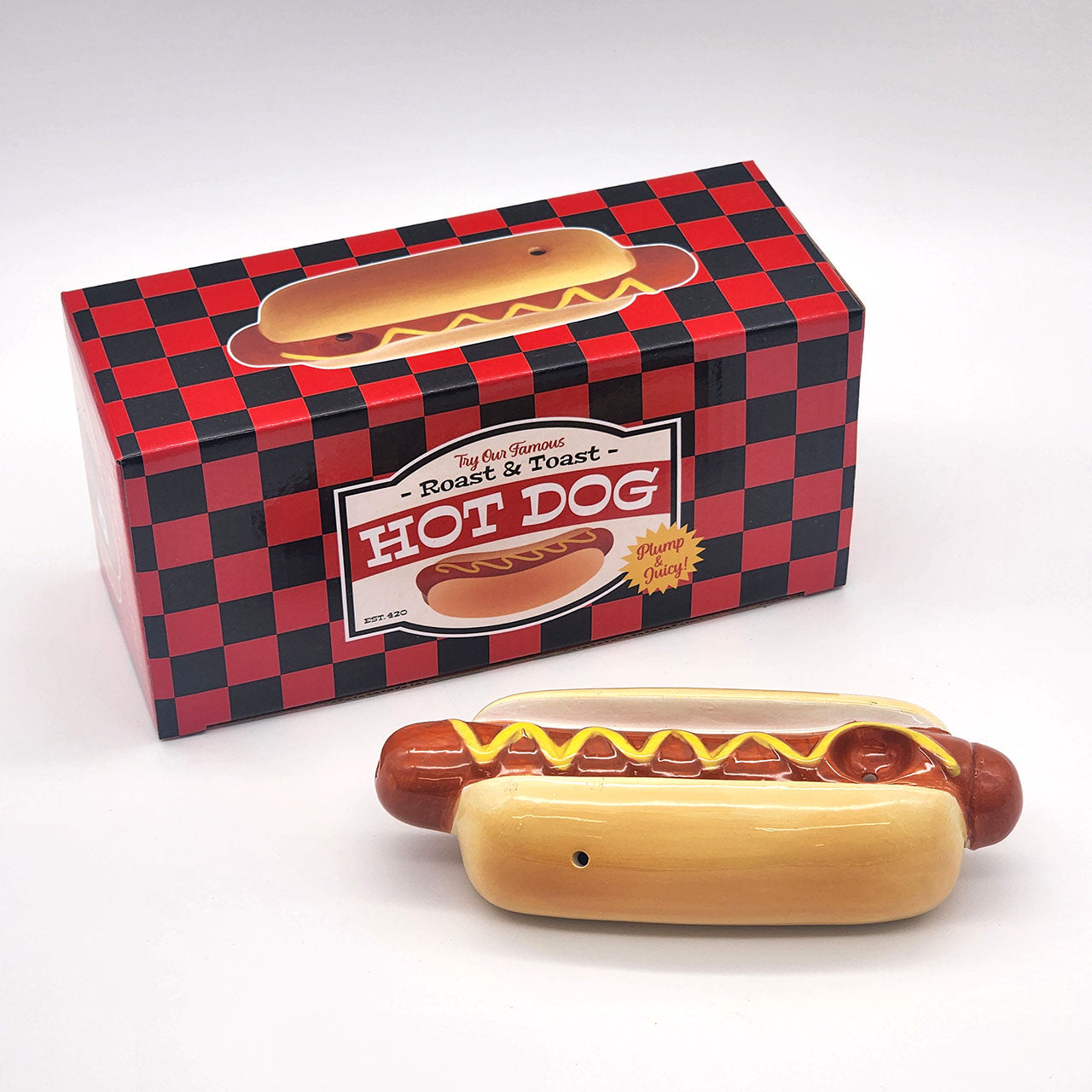 Hot Dog Ceramic Smoking Hand Pipe