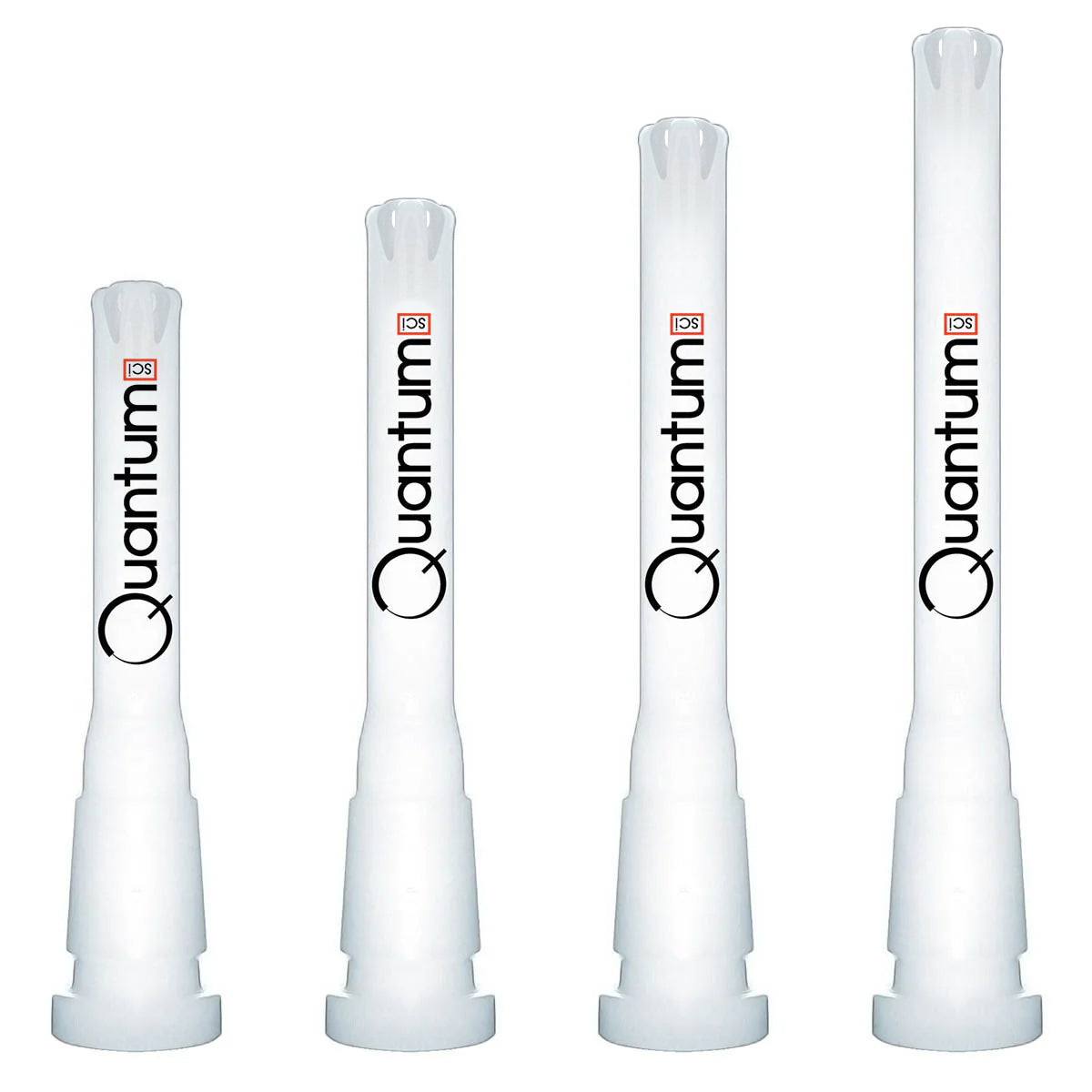 Quantum Sci 6-Slitted Glass Downstem - White - Quantum Scientific Glass