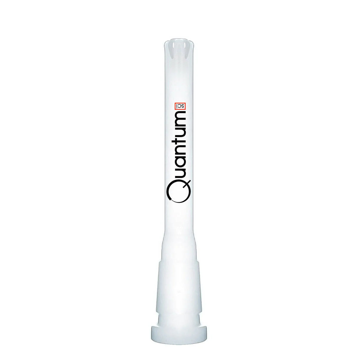 Quantum Sci 6-Slitted Glass Downstem - White - Quantum Scientific Glass
