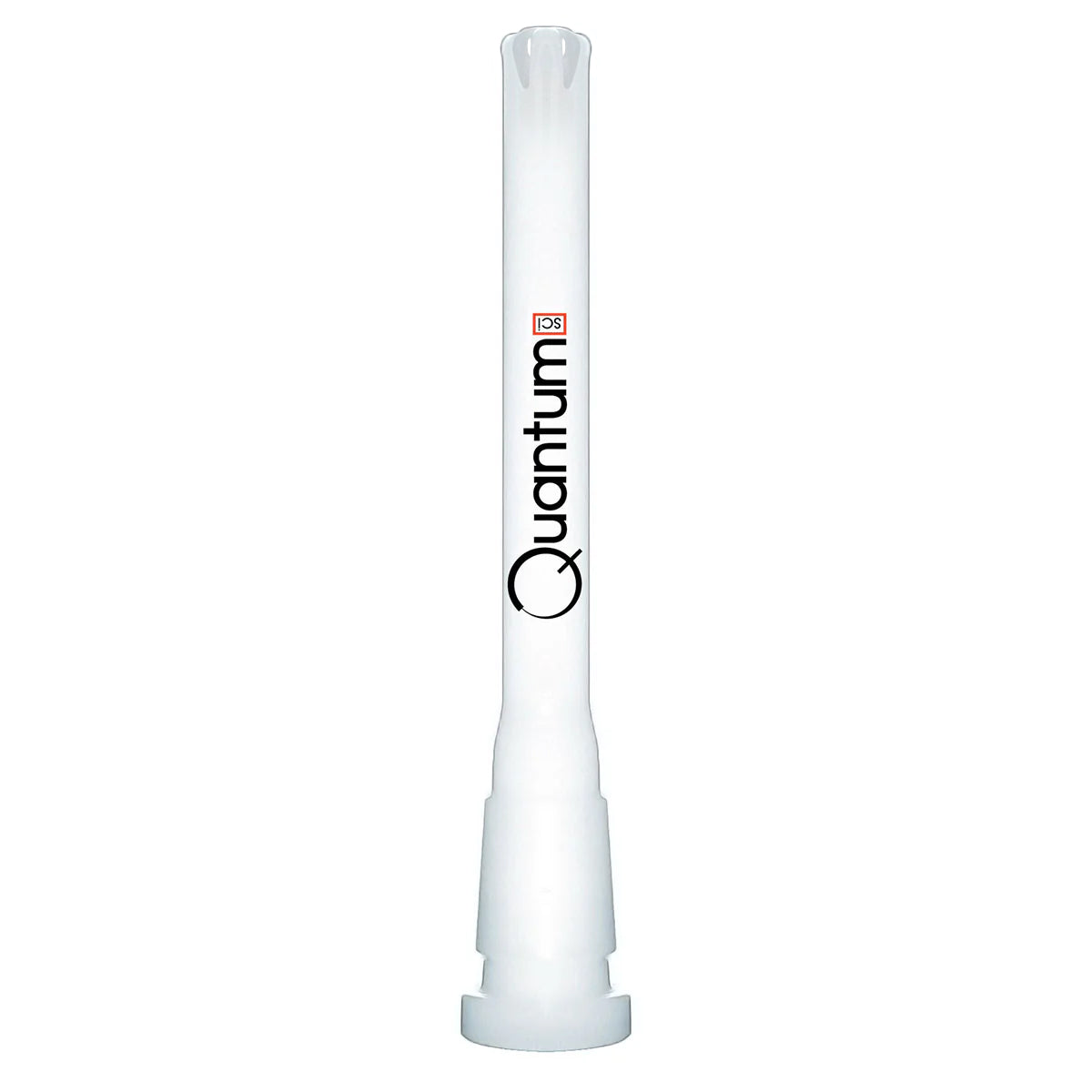 Quantum Sci 6-Slitted Glass Downstem - White - Quantum Scientific Glass