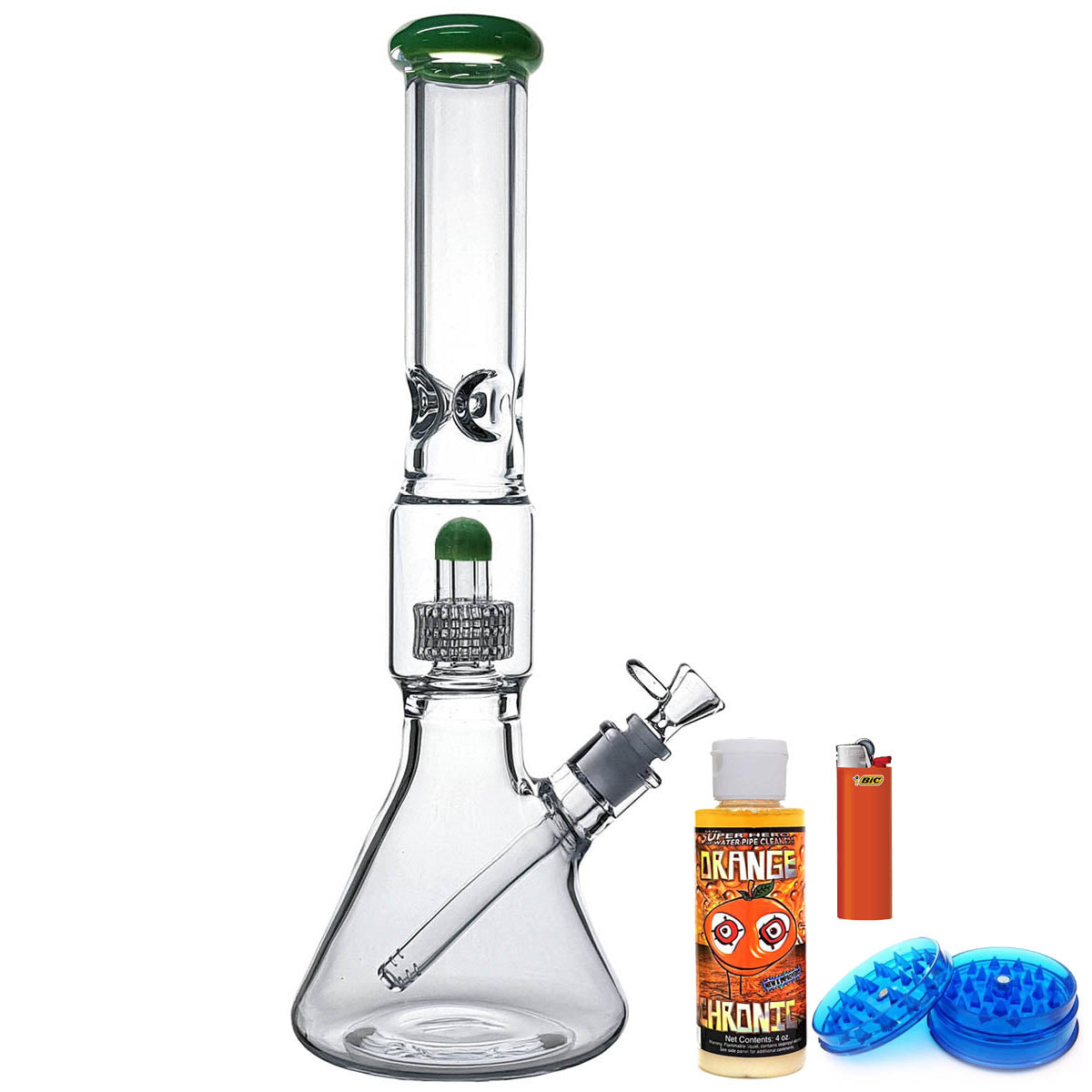 16 Inch Matrix Perc Beaker Glass Bong Bundle - Quantum Scientific Glass