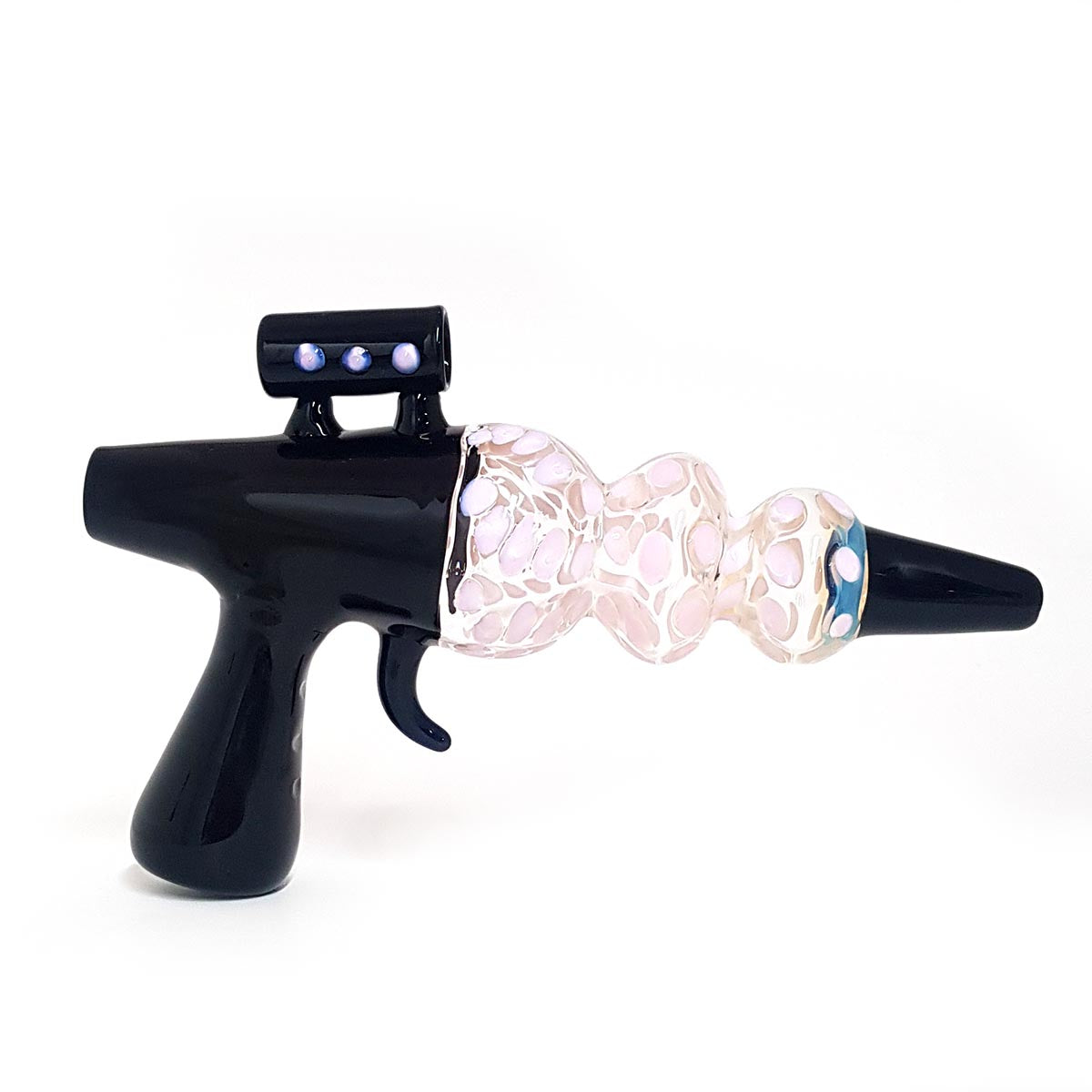Handmade Glass Character Handpipe - Ray Gun - Quantum Scientific Glass