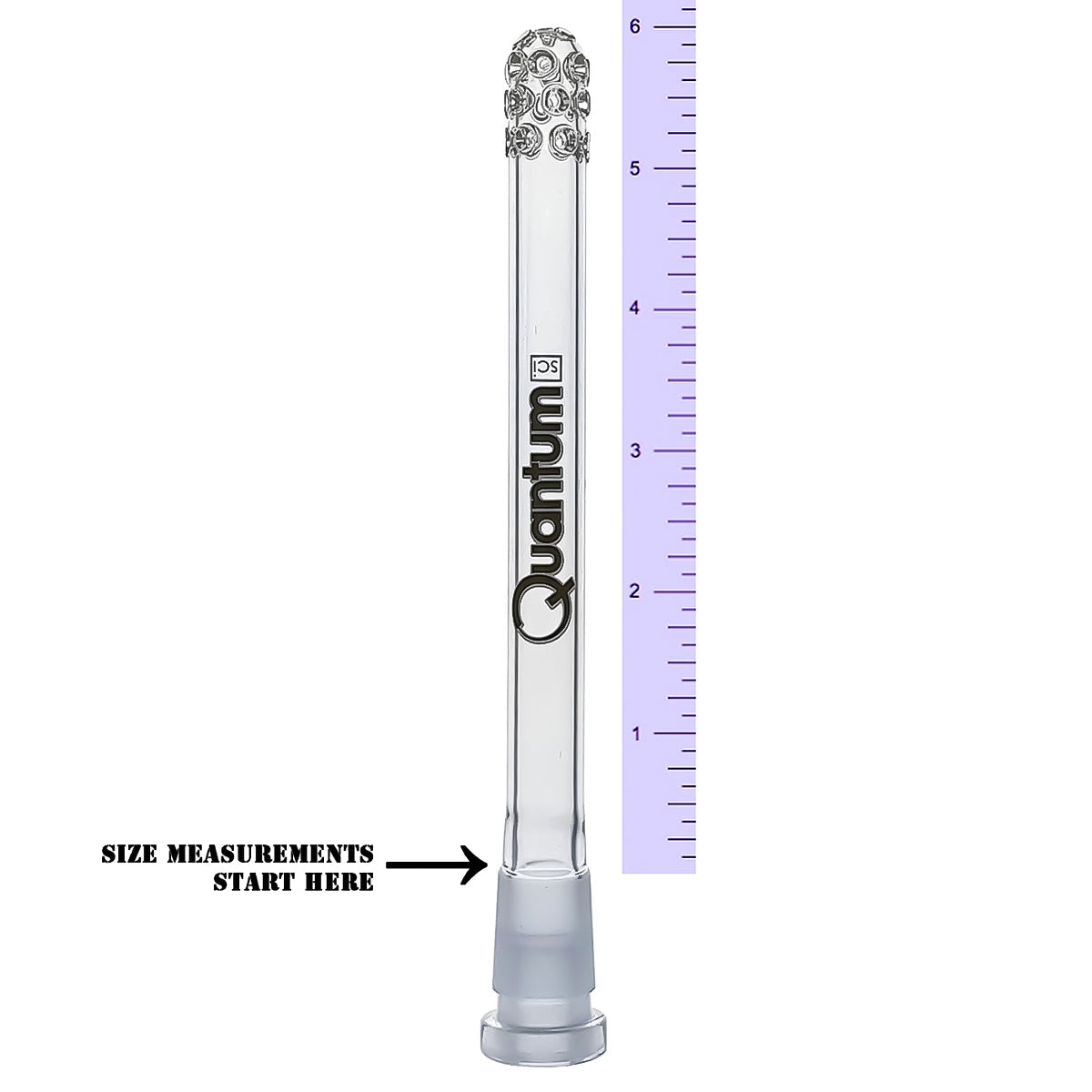 Quantum Sci 6 inch Glass Downstem - 14mm - Clear - Quantum Scientific Glass