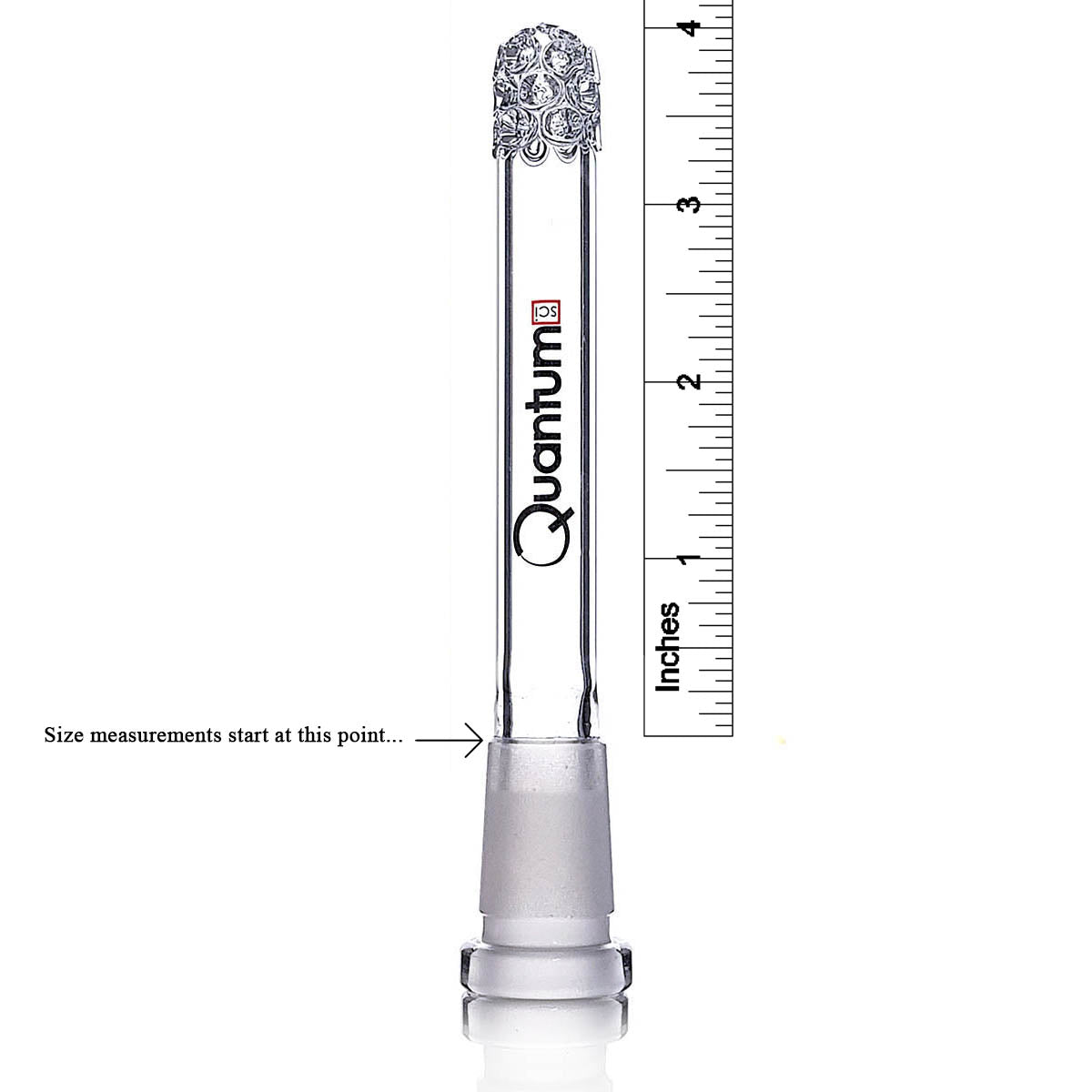 Quantum Sci Glass Downstem - Clear - Quantum Scientific Glass