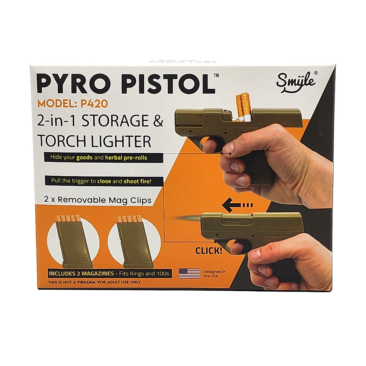 Pyro Pistol Model P420 - 2-in-1 Storage & Torch Lighter | Quantum ...