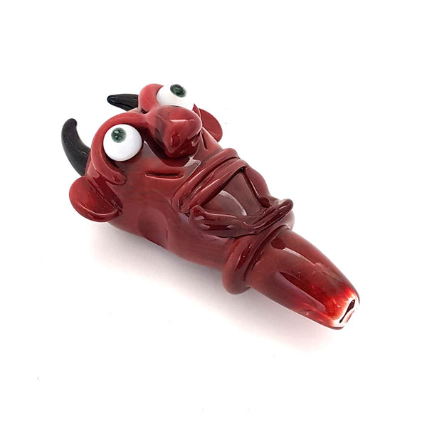 Handmade Glass Character Handpipe - Funny Devil