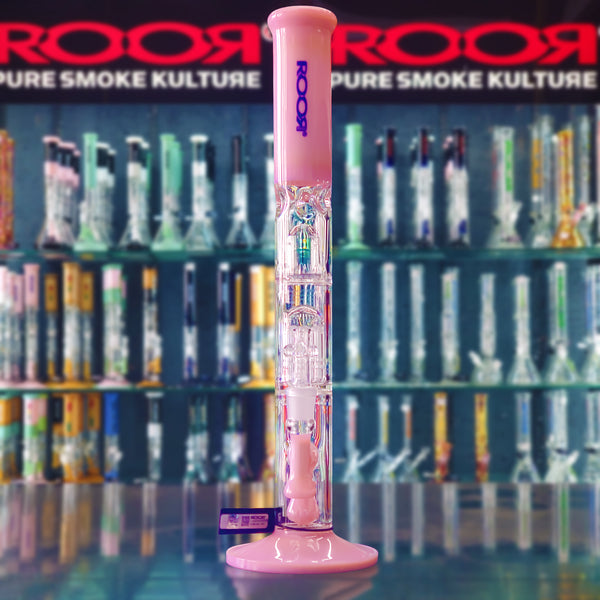 ROOR Tech 18" Straight Tube Fixed Pink Water Pipe