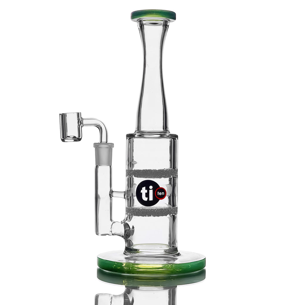10 Stemless Double Fritted Perc Dab Rig by Ti-ten Glass – Quantum