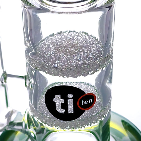 10" Stemless Double Fritted Perc Dab Rig by Ti-ten Glass