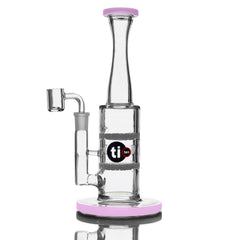 10" Stemless Double Fritted Perc Dab Rig by Ti-ten Glass