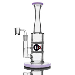 10" Stemless Double Fritted Perc Dab Rig by Ti-ten Glass