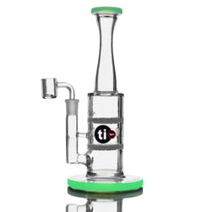 10" Stemless Double Fritted Perc Dab Rig by Ti-ten Glass