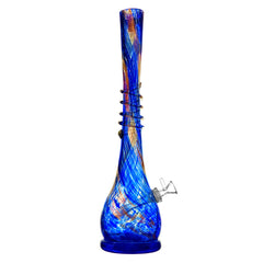 17" Blue & Gold Sparkly Glass Bong