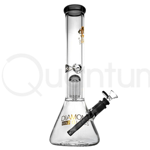 Diamond Glass Gold 14" Beaker 9mm