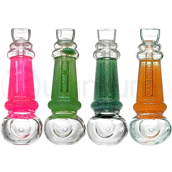 Diamond Gold Glass Glitter 5" Hand Pipes