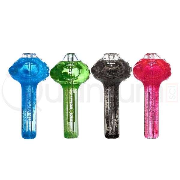 Diamond Gold Glass Glitter Gel 4" Hand Pipes