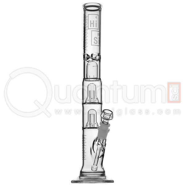 HiSi Glass 16" Straight Glass Bong Junior Triple Bell Perc 2.0 BSJ3