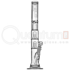 HiSi Glass 16" Straight Glass Bong Junior Triple Bell Perc 2.0 BSJ3