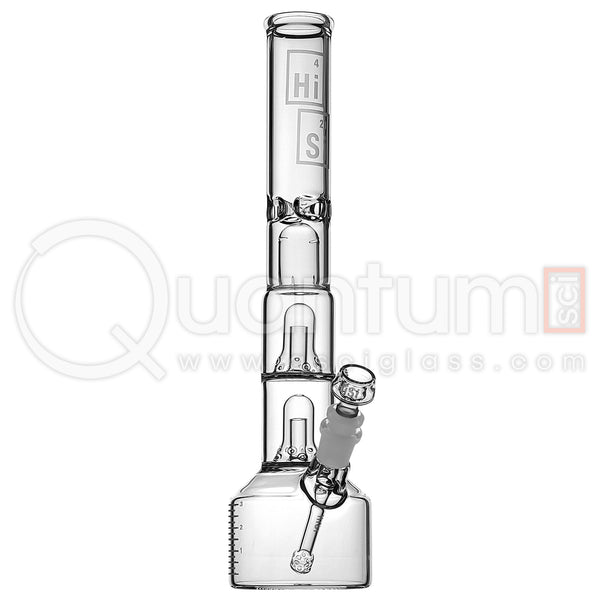 HiSi 14" Glass Water Pipe Junior Triple Bell Perc 2.0 BKJ3